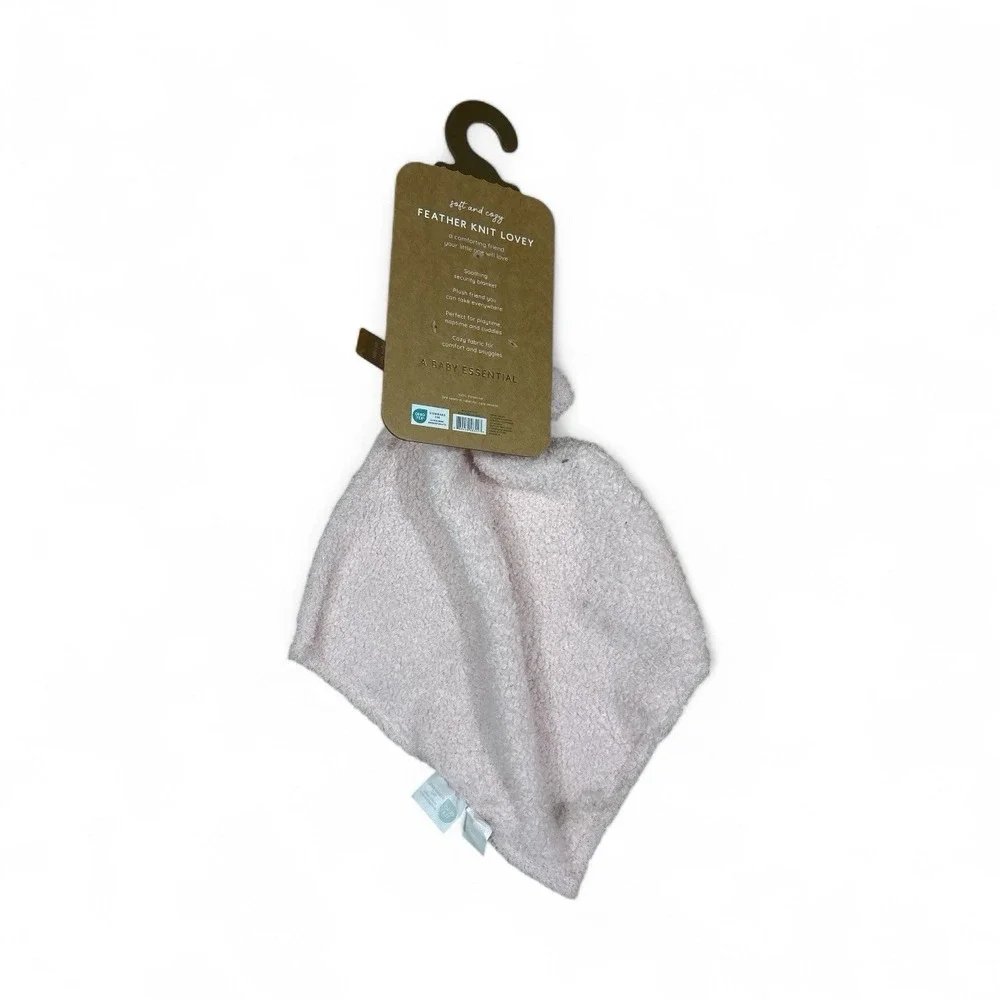 Levi And Emmie Plush Pink Bear Feather Knit‎ Lovey Security Blanket